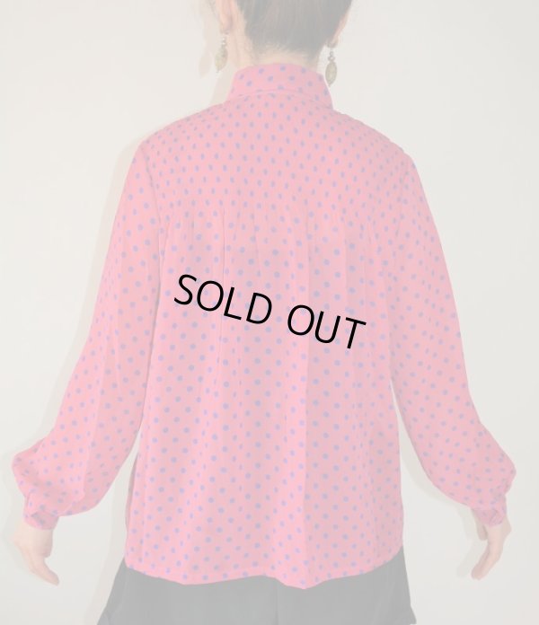 画像6: 【イヤリングと2点セット*】ゆったりsize*レディーピンクの水玉ブラウス