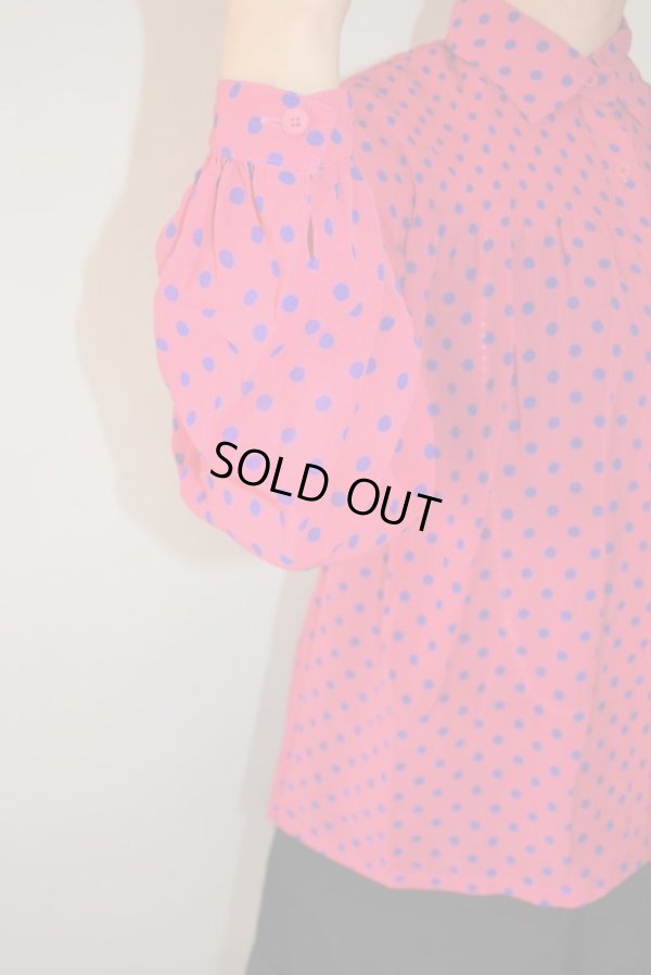 画像8: 【イヤリングと2点セット*】ゆったりsize*レディーピンクの水玉ブラウス