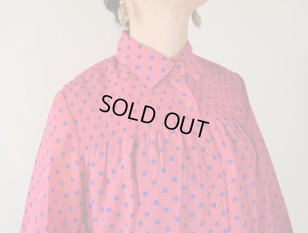 画像7: 【イヤリングと2点セット*】ゆったりsize*レディーピンクの水玉ブラウス