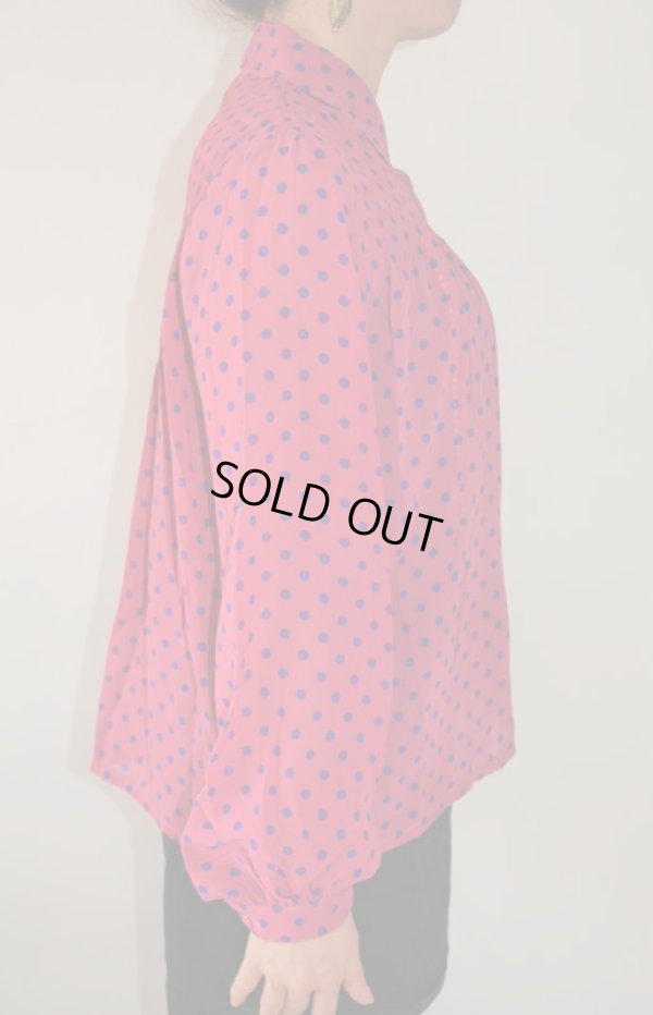 画像5: 【イヤリングと2点セット*】ゆったりsize*レディーピンクの水玉ブラウス