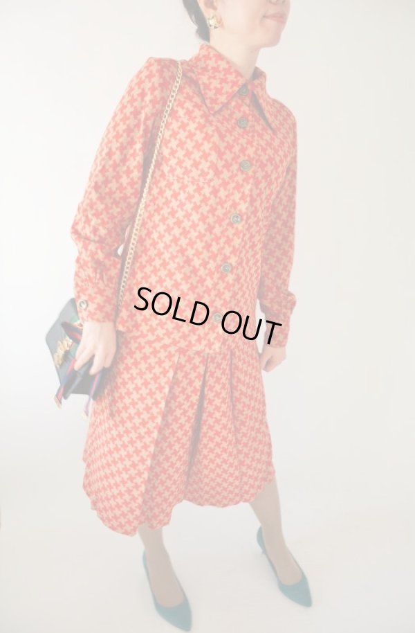 画像3: ツートンカラーのレトロ柄セットアップ