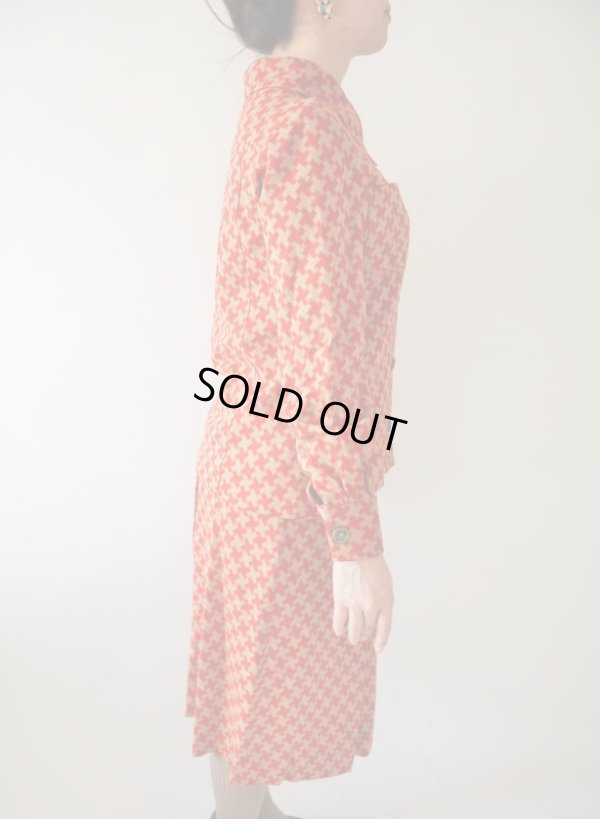 画像6: ツートンカラーのレトロ柄セットアップ