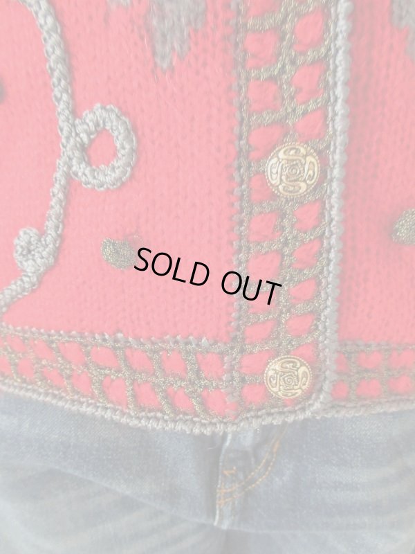 画像6: レトロモチーフのステッチニットカーディガン