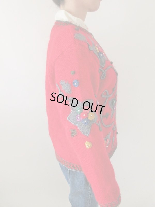 画像3: レトロモチーフのステッチニットカーディガン