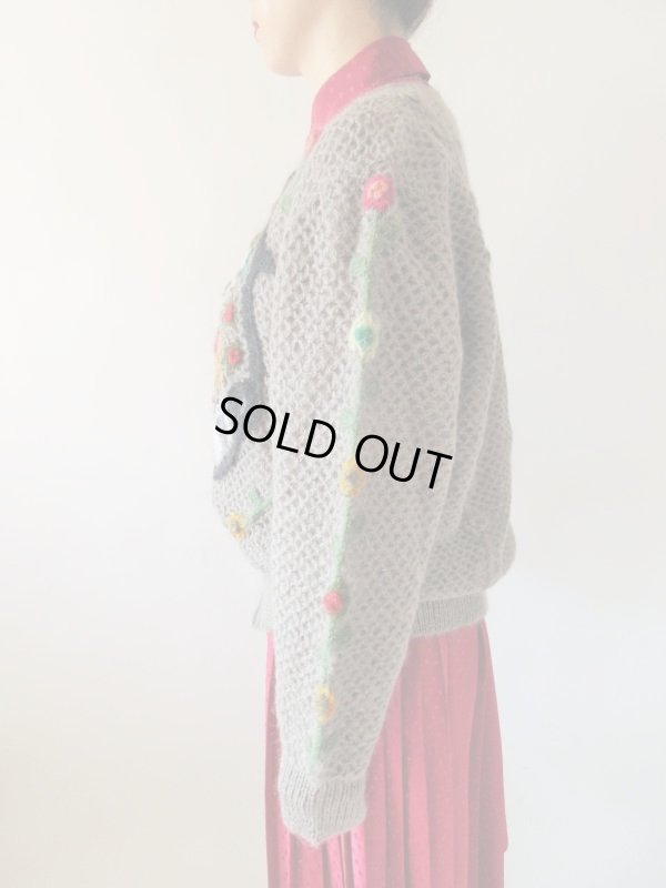 画像3: レトロモチーフのステッチニットカーディガン