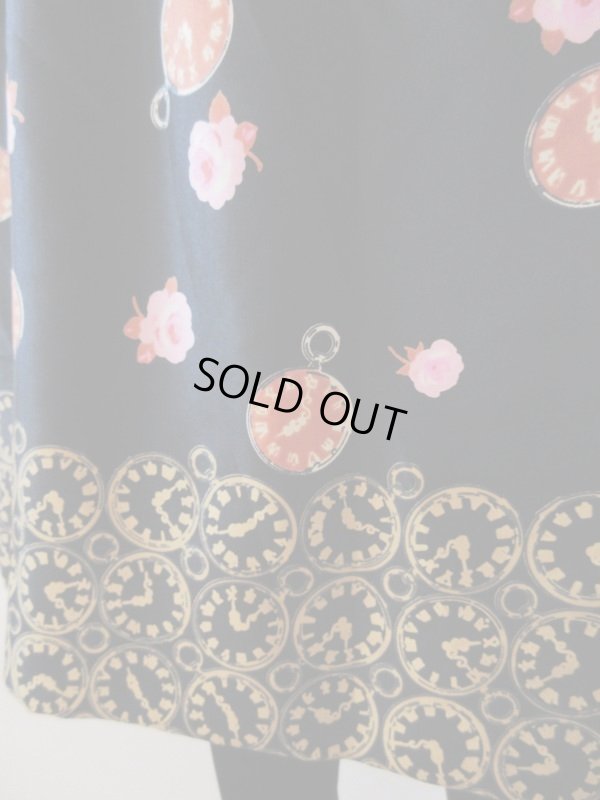 画像5: 【お仕立て品の１点モノ】時計と花柄のワンピース