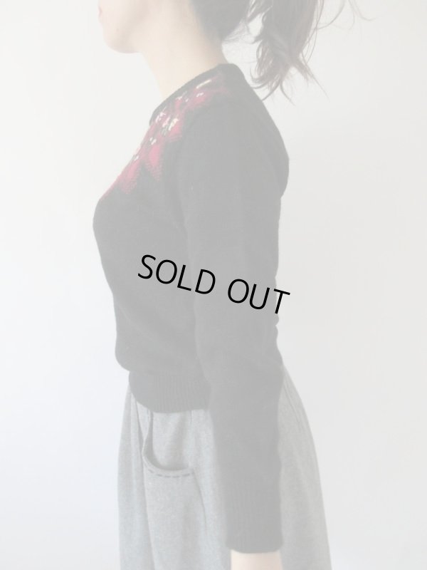 画像4: 【甘×辛MIX*】お花柄ステッチニット