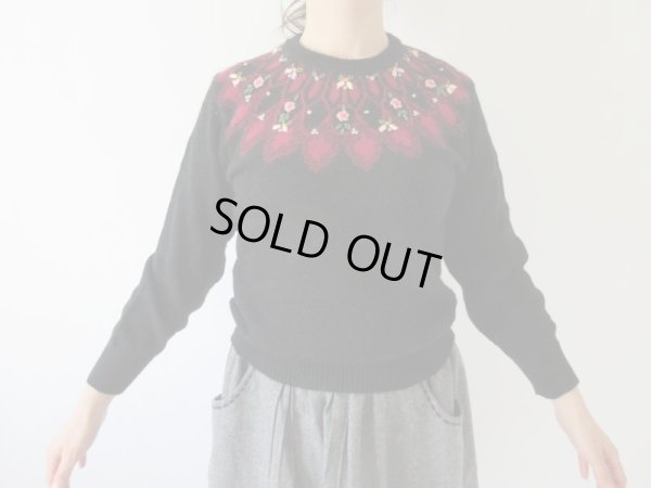 画像3: 【甘×辛MIX*】お花柄ステッチニット