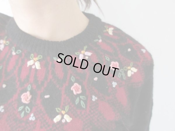 画像6: 【甘×辛MIX*】お花柄ステッチニット