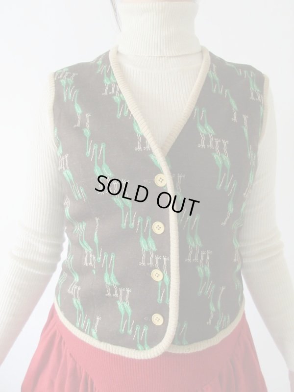 画像3: 【柄は楽しく*】Dead stock*鳥さん柄ベスト