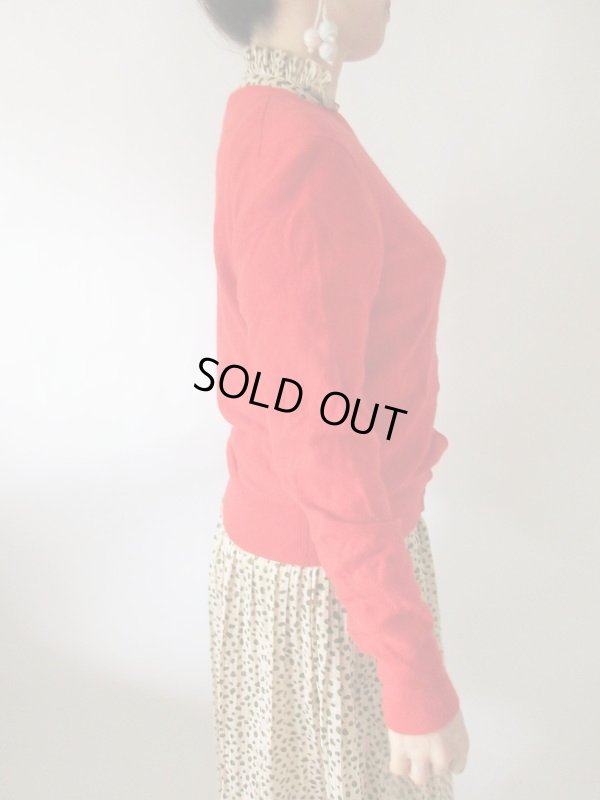 画像4: 【優しいカシミア素材*】トマトレッドのカーディガン