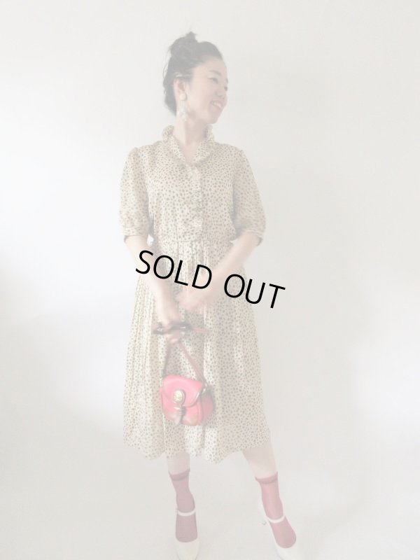 画像3: 【実は格子柄のベース生地*】大人っぽパフスリーブのワンピース 