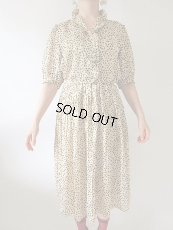 画像4: 【実は格子柄のベース生地*】大人っぽパフスリーブのワンピース 