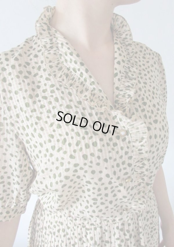 画像7: 【実は格子柄のベース生地*】大人っぽパフスリーブのワンピース 