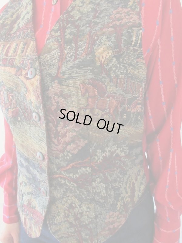 画像7: 【ゴブラン織りの美しさ*】貴婦人と馬車のベスト