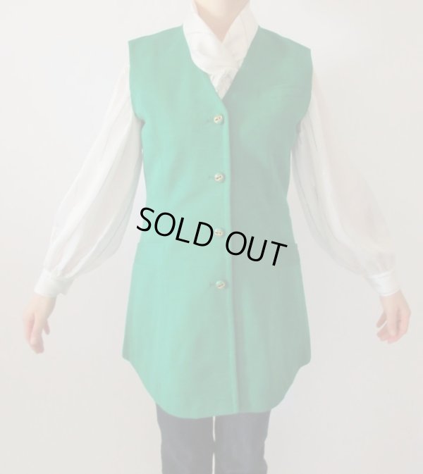 画像3: 【目に飛び込んでくるインパクト*】鮮やかグリーンのロングベスト
