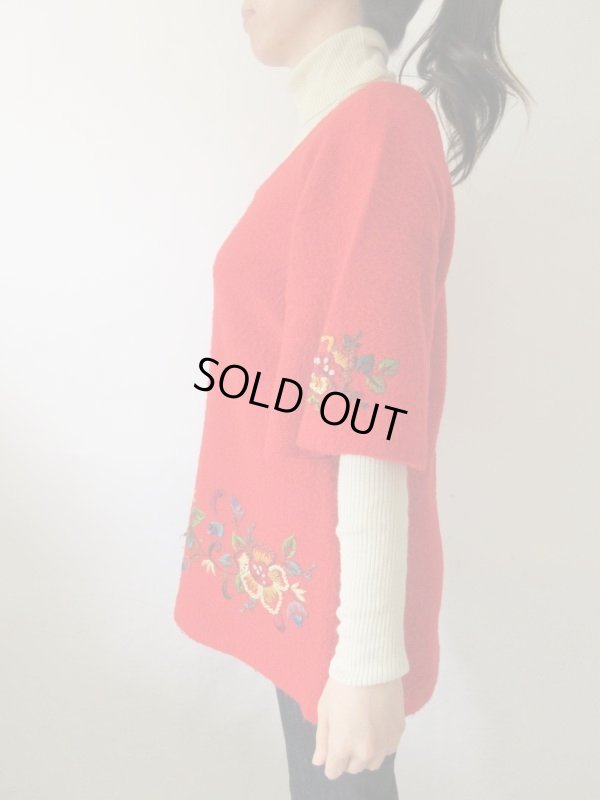 画像4: 【末広がりシルエット*】お花柄ステッチチュニック