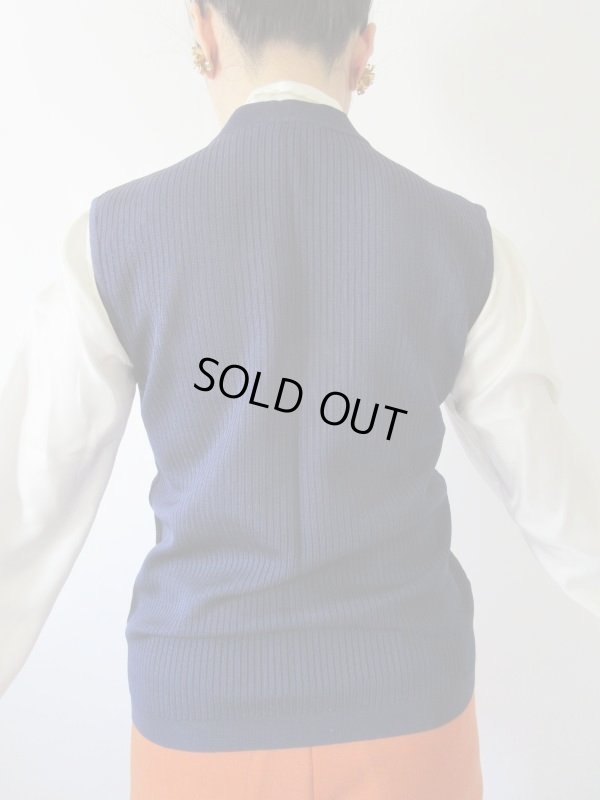 画像5: 【ゴールドボタンで大人顔*】ネイビーのアクリルベスト