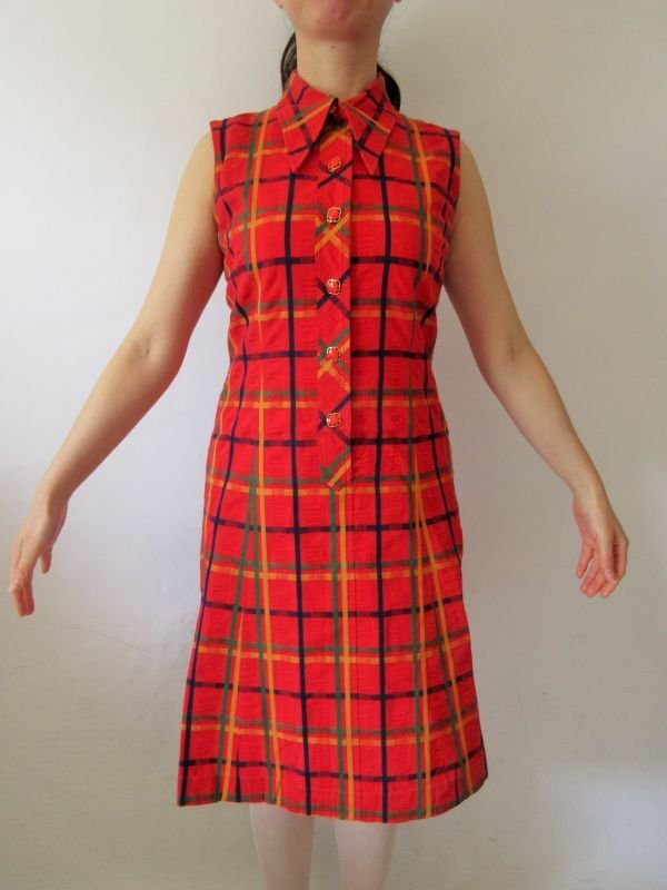 画像3: 【元気がわいてくる*】レトロチェックワンピース