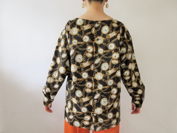 画像8: 【アートな時計モチーフ*】レトロ時計のブラウス