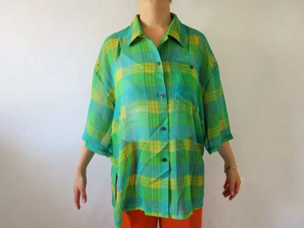 画像3: 【ゆったりsize*】シアー素材のチェック柄シャツ