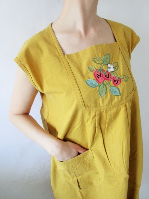画像6: 【ゆったりsize*】イチゴ刺繍のコットンワンピース
