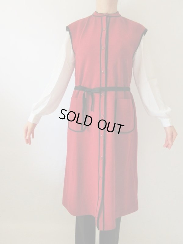 画像4: 【大人の秋冬レトロ*】Dead stock*バイカラーニットワンピース