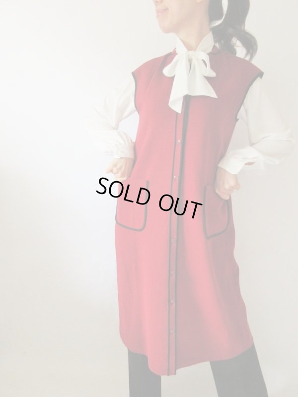 画像3: 【大人の秋冬レトロ*】Dead stock*バイカラーニットワンピース