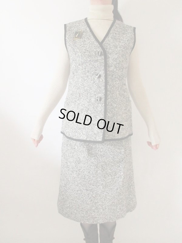 画像3: 【ブローチと2点セットでお届け*】Dead stock*モノトーンセットアップ