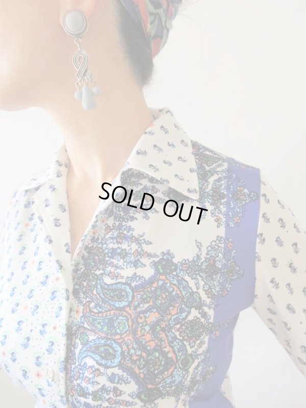 画像6: 【イヤリングと2点セットでお届け*】ペイズリー柄シャツ