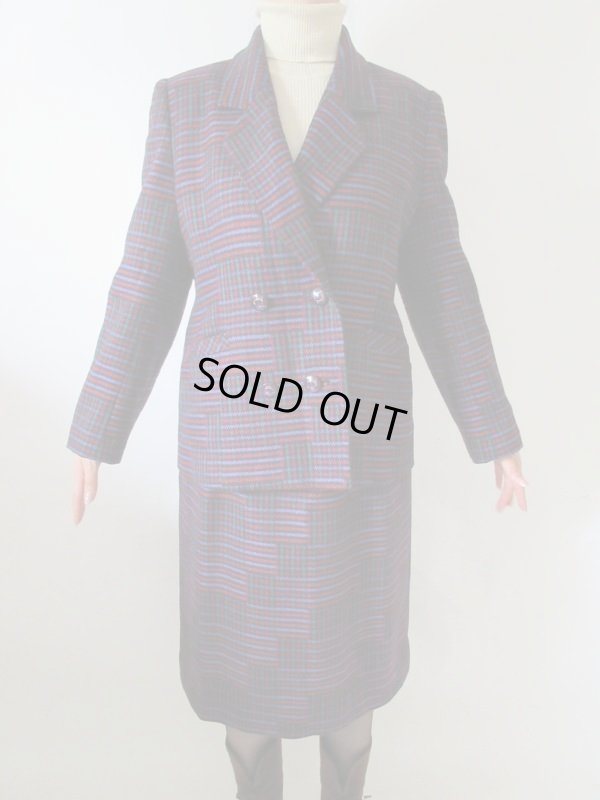 画像3: 【イヤリングと2点セットでお届け*】超美品*大人チェックのお仕立て品セットアップ