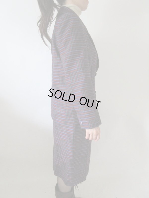 画像4: 【イヤリングと2点セットでお届け*】超美品*大人チェックのお仕立て品セットアップ