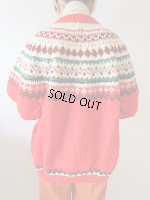 画像6: 【あったか可愛く包みます*】レトロ柄ニットカーディガン