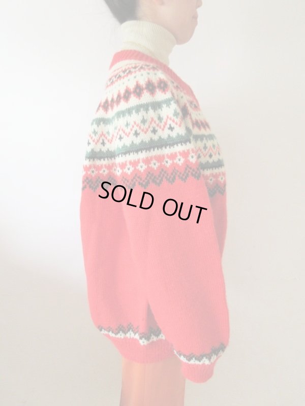 画像7: 【あったか可愛く包みます*】レトロ柄ニットカーディガン