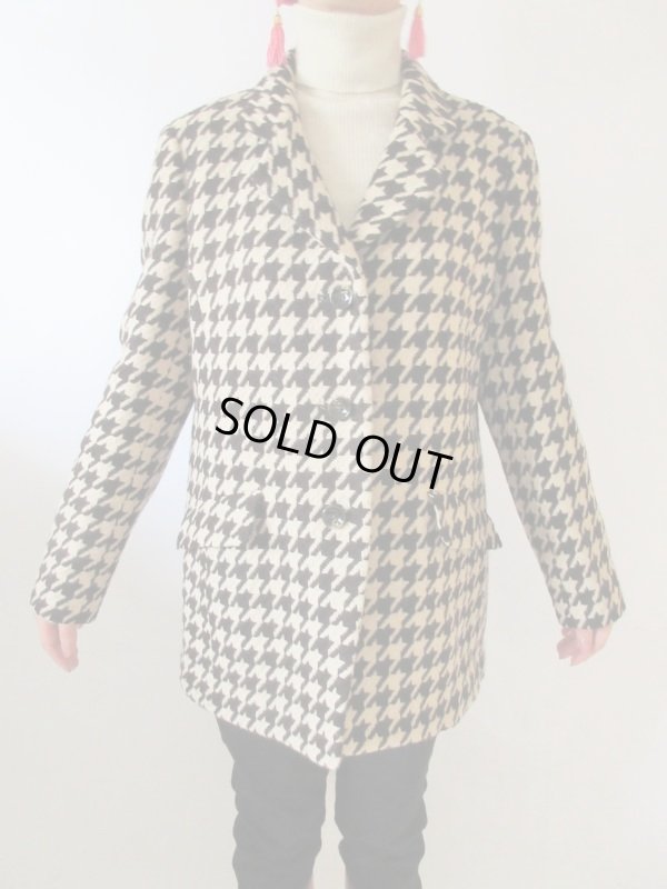 画像3: 【イヤリングと2点セットでお届け*】超美品！レディーレトロな千鳥柄ジャケット