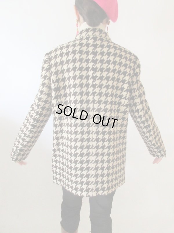 画像5: 【イヤリングと2点セットでお届け*】超美品！レディーレトロな千鳥柄ジャケット