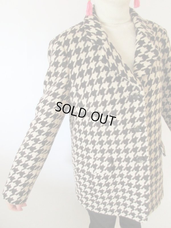 画像6: 【イヤリングと2点セットでお届け*】超美品！レディーレトロな千鳥柄ジャケット