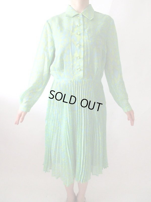 画像3: 【ほのかな透け感がいい感じ*】レトロバイカラーワンピース