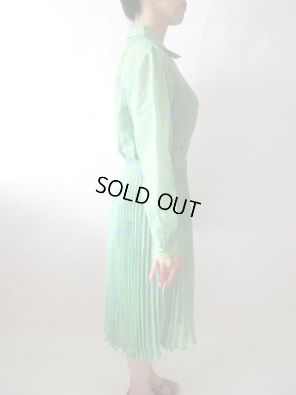 画像4: 【ほのかな透け感がいい感じ*】レトロバイカラーワンピース