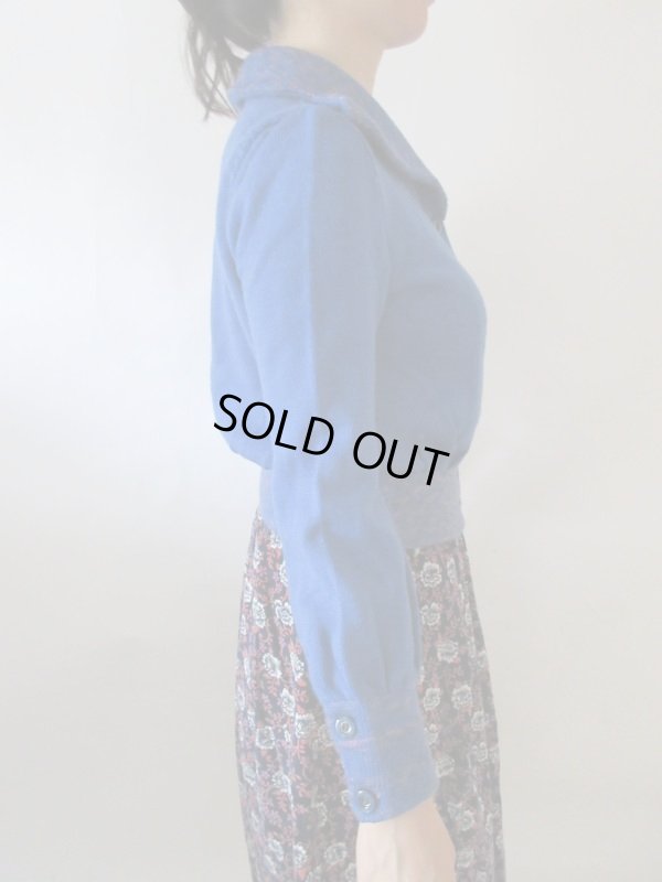 画像4: 【使える綺麗色ブルー】切り替えデザインニット