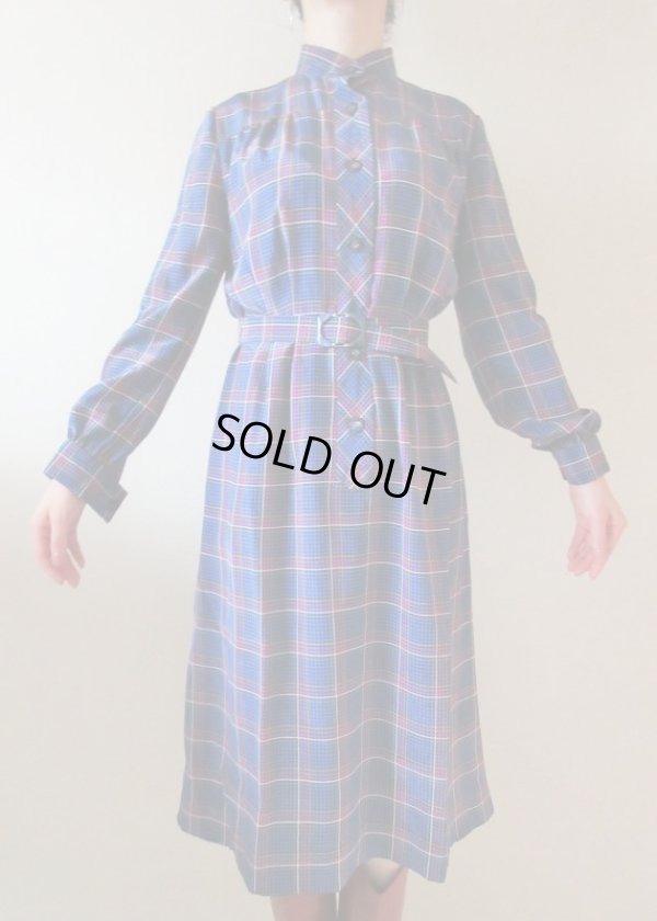 画像3: 【可愛い配色*】お仕立て品の１点モノ*レトロ格子柄ワンピ