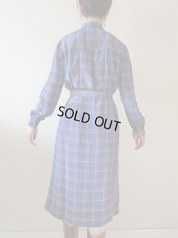 画像5: 【可愛い配色*】お仕立て品の１点モノ*レトロ格子柄ワンピ