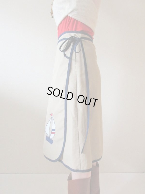 画像8: 【マリン好きな方へ*】ヨット柄ラップスカート