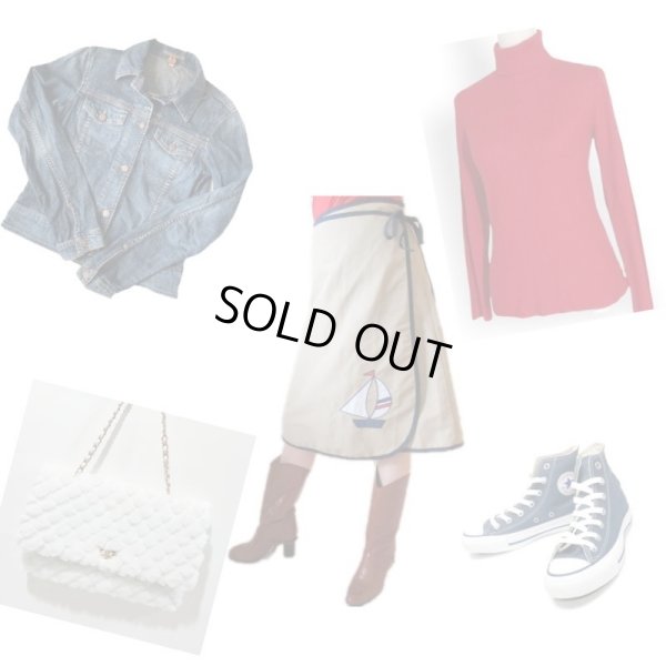 画像4: 【マリン好きな方へ*】ヨット柄ラップスカート