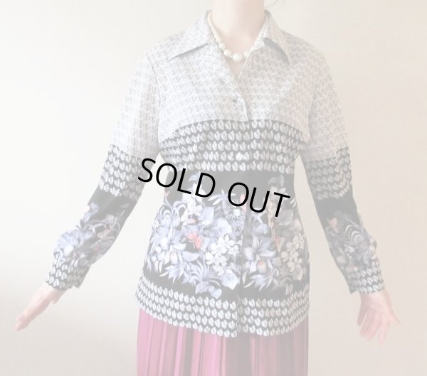 画像3: 【スカートと２点セット*】お花に蝶々が舞うシャツとスカート