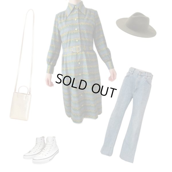 画像3: 【浮足立たないレトロ感*】お仕立て品*花柄ワンピース