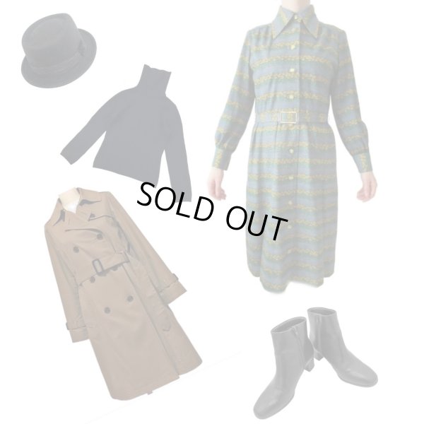 画像4: 【浮足立たないレトロ感*】お仕立て品*花柄ワンピース