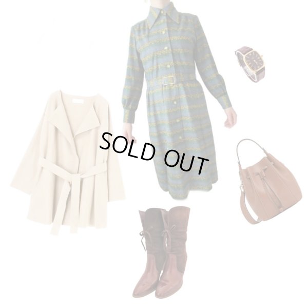 画像5: 【浮足立たないレトロ感*】お仕立て品*花柄ワンピース