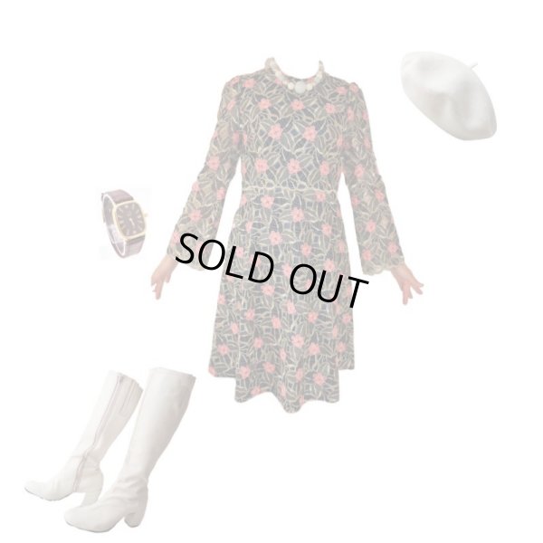 画像6: お仕立て品の１点モノ*豪華刺繍のフラワーワンピース