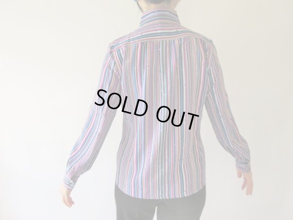 画像5: 【イヤリングと２点セット*】レトロ配色のストライプ柄シャツ